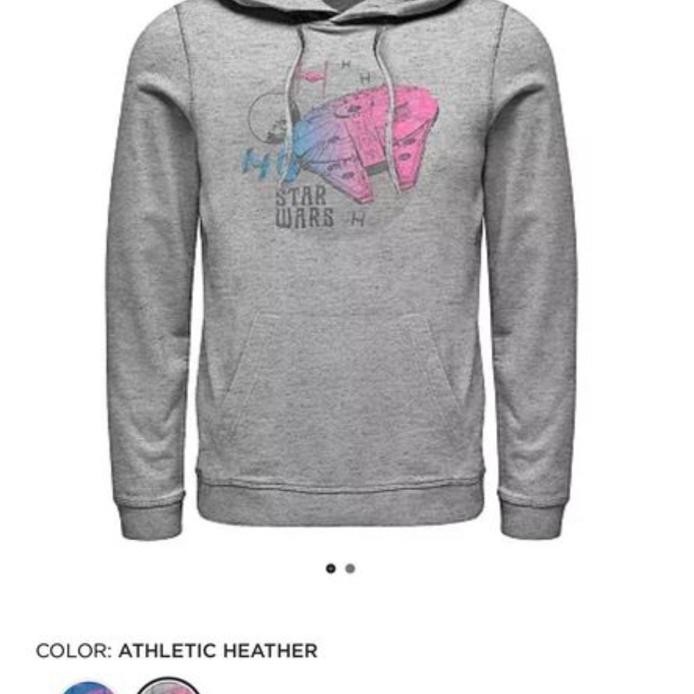 NWOT Star Wars Hoodie Gray Pink Millennium Falcon Pullover